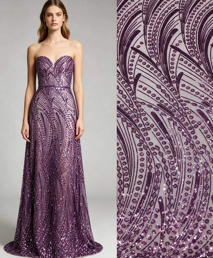 Embroidered Lace — HX-3616 — view 3